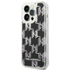 Original Handyhülle IPHONE 14 PRO Karl Lagerfeld Hardcase Liquid Glitter Monogram (KLHCP14LLMNMK) schwarz