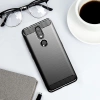 Carbon Case Flexible Cover TPU Case for Nokia 2.4 black