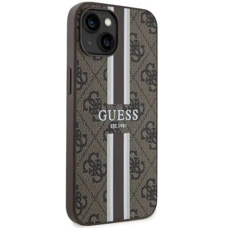Guess GUHMP14MP4RPSW iPhone 14 Plus 6.7&quot; brown/brown hardcase 4G Printed Stripes MagSafe