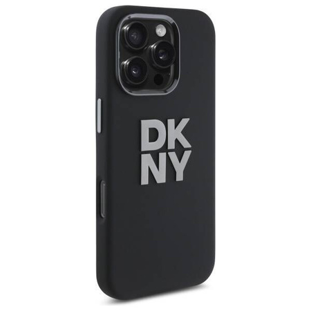 Original Case IPHONE 16 PRO DKNY Hardcase Liquid Silicone Metal Logo (DKHCP16LSMCBSK) black