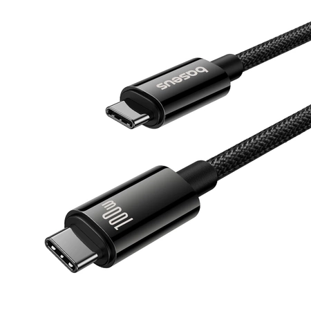 Baseus Tungsten Gold USB-C 3.2 / USB-C 3.2-Kabel 100 W 4K 60 Hz 1,5 m – Schwarz
