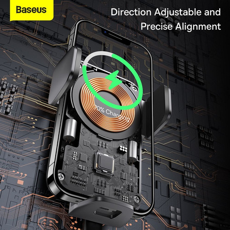 Baseus Wisdom induction charger car phone holder for sticky note black (CGZX000001)