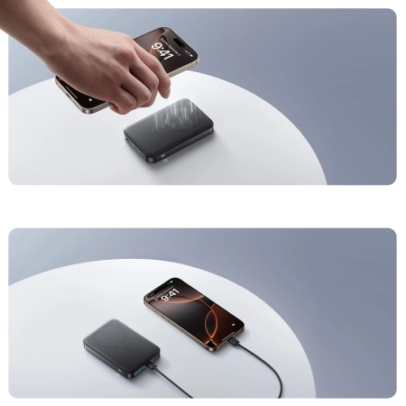 Joyroom JR-PBM12 10000mAh 22.5W Qi2 Powerbank, MagSafe Compatible, with Ring Base - Black