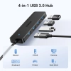 Ugreen CM219 HUB with 4 USB-A 3.0 ports and USB-A 3.0 cable - black