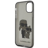 Original Handyhülle IPHONE 11 / XR Karl Lagerfeld Hardcase Gliter Karl&Choupette (KLHCN61HNKCTGK) schwarz