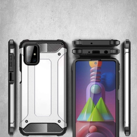 Hybrid Armor pancerne hybrydowe etui pokrowiec Samsung Galaxy M51 niebieski