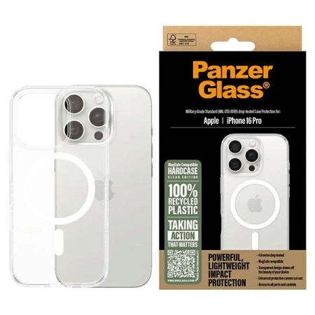 Etui PanzerGlass HardCase z MagSafe na iPhone 16 Pro - białe