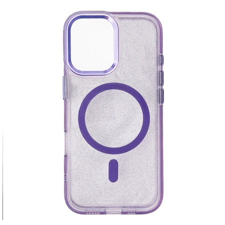 Wozinsky Glitter Case with Mag Safe for Samsung Galaxy S25 - Purple with Glitter
