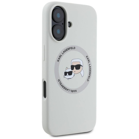 Etui IPHONE 16 Karl Lagerfeld Silicone Double Heads&Circle MagSafe beżowe