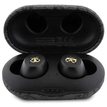 Słuchawki Bluetooth TWS Guess 4G Metal ze stacją dokującą ENC - czarne
