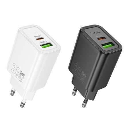 HOCO ładowarka sieciowa USB A + Typ C PD QC3.0 3A 20W N61 czarna