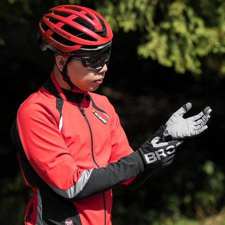 Rockbros Fahrradhandschuhe, isoliert, lang, Größe: XXL - Schwarz und Grau