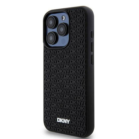DKNY DKHCP15L3DRPWK iPhone 15 Pro 6.1" czarny/black hardcase 3D Rubber Repeat Pattern