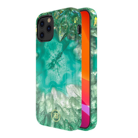 Kingxbar Agate Series eleganckie etui pokrowiec z nadrukiem agat iPhone 12 mini zielony