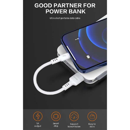 ABADOS KABEL USB  MICRO USB BIAŁY 30CM 5A BOX