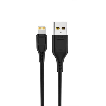 KABEL USB IPHONE DENMEN CZARNY 2.4A 1M D01L