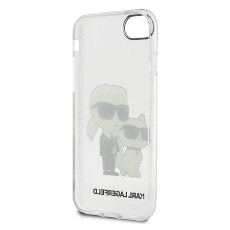 Karl Lagerfeld nakładka do iPhone 7 / 8 / SE KLHCI8HNKCTGT transparentne hardcase IML Glitter NFT Karl&Choupette