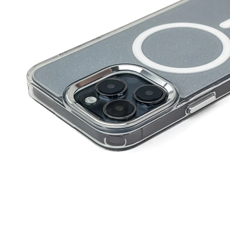 Glitter Case mit MagSafe für iPhone 16e - Weiß