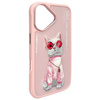 Nimmy etui iPhone 16 6.1" różowy/pink     Glasses Cool Cat