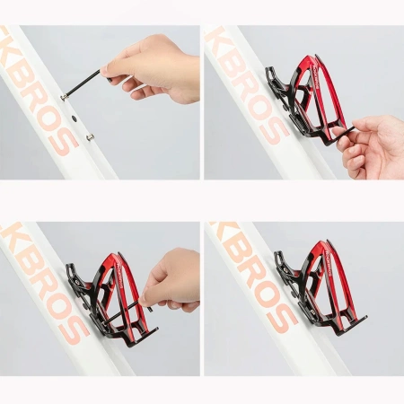 Rockbros FK338 Fahrrad-Flaschenhalter, Schwarz und Rot