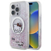 Original Handyhülle IPHONE 16 PRO MAX Hello Kitty Hardcase Liquid Glitter Sweet Kitty Bows MagSafe (HKHMP16XLSWKH) weiß