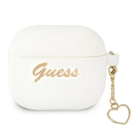 Guess GUA3LSCHSH AirPods 3 cover white / white Silicone Charm Collection
