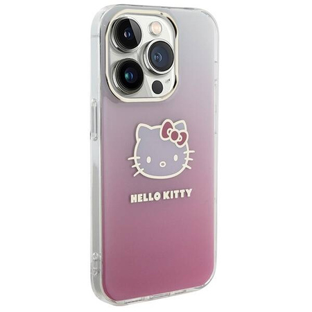 Hello Kitty IML Gradient Electrop Kitty Head Hülle für iPhone 15 Pro – Rosa