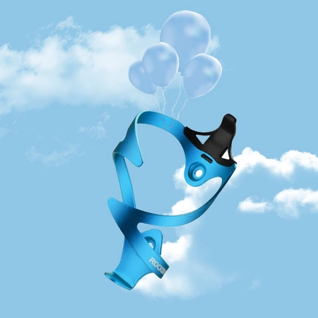 Uchwyt aluminiowy Rockbros 2017-11ABL na bidon rowerowy - niebieski