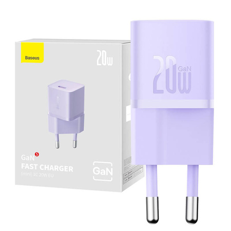 Mini ładowarka sieciowa Baseus GaN5  20W (fioletowa)