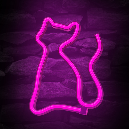 Neon LED KOT różowy Bat + USB FLNE04 Forever Light