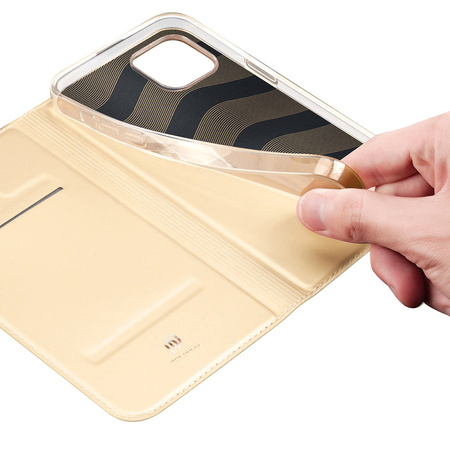 Dux Ducis Skin Pro kabura etui pokrowiec z klapką iPhone 14 Max złoty