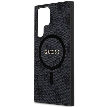 Oryginalne Etui GUESS Hardcase GUHMS24LG4GFRK do Samsung S24 Ultra (Kompatybilny z Magsafe / 4G Ring classic logo / czarny)