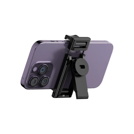 Selfie stick WC13YDS telescopic tripod 1.3m with double lamp and phone holder - black