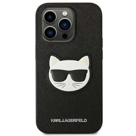 Karl Lagerfeld Saffiano Choupette Head Patch Case - Etui iPhone 14 Pro Max (czarny)