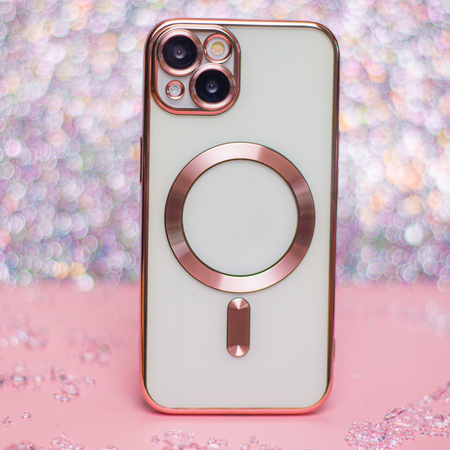 Nakładka Color Chrome Mag do iPhone 16 6,1&quot; różowo-złota