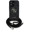 Original Handyhülle IPHONE 16 Guess 4G Big Logo Cord Stap Crossbody schwarz