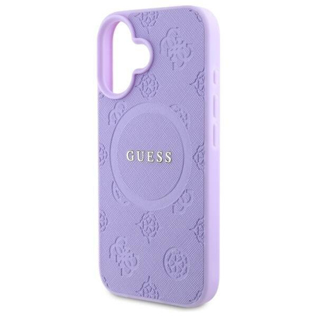 Original Case IPHONE 16 PLUS Guess Hardcase Saffiano Peony Classic Logo MagSafe (GUHMP16MPSAPSMEU) purple