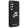 Original Case SAMSUNG GALAXY S24 FE Karl Lagerfeld Hardcase Monogram Karl&Choupette Head Pin (KLHCS24FEPGKLKCPK) black