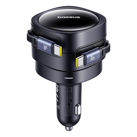Baseus Enjoyment Max Ładowarka Samochodowa C+C Kable 60W Kosmiczna Czerń