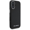 Original Handyhülle IPHONE 16 Karl Lagerfeld Saffiano Full Wrapped Elongated Metal Logo MagSafe schwarz