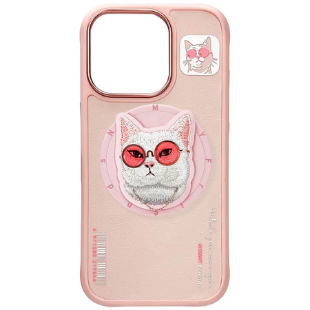Etui Nimmy Glasses Cool Cat MagSafe do    iPhone 16 Pro Max różowy