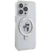 Original Case IPHONE 15 PRO MAX Karl Lagerfeld Hardcase Ring Stand Karl&Choupettte MagSafe white