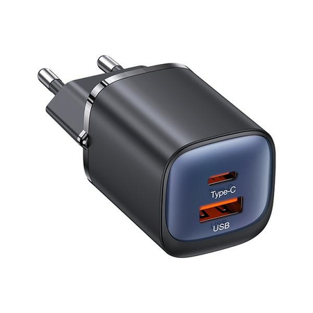 USAMS Ład. siec. CC254 30W GaN USB-C/USB-A Fast Charging HC Series czarny/black CC254TC01