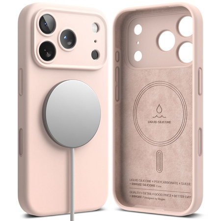 RINGKE SILICONE MAGNETIC MAGSAFE IPHONE 17 PRO MAX PINK SAND