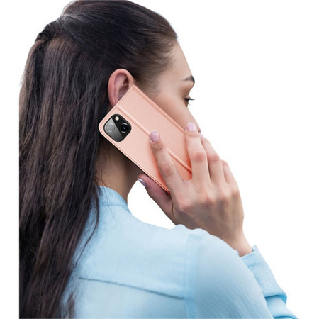 Etui do iPhone 15 Plus pokrowiec z klapką i portfelem Dux Ducis Skin Pro - różowe