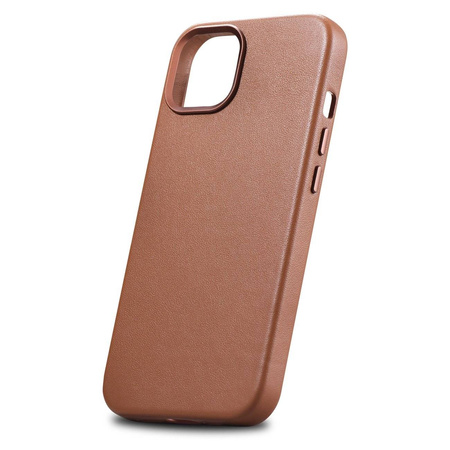 iCarer Case Leather genuine leather case for iPhone 14 braun (WMI14220705-BN) (MagSafe compatible)