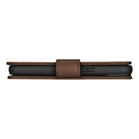 iCarer Oil Wax Wallet Case 2in1 etui iPhone 14 skórzany pokrowiec z klapką Anti-RFID brązowy (WMI14220721-BN)