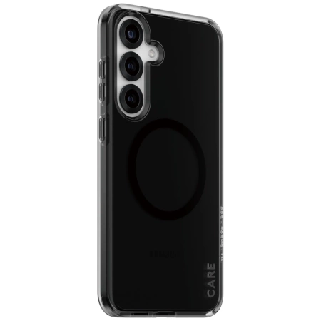 CARE by PanzerGlass Flagship Urban Combat Black QI Case for Samsung Galaxy S25+ - Semi-transparent Smoke