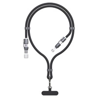 Kabel 4w1 / smycz Dudao L20MAX USB-A / USB-C / Lightning PD QC 65W 1.5m - czarny