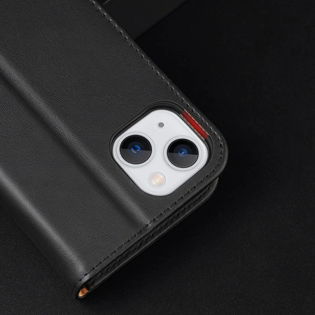 Dux Ducis Hivo skórzane etui z klapką pokrowiec ze skóry naturalnej portfel na karty i dokumenty iPhone 14 Plus brązowy